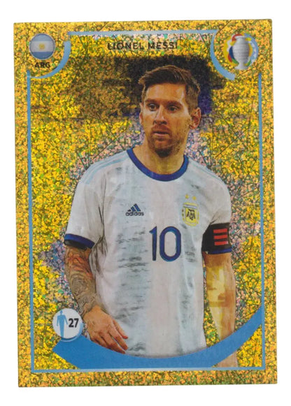 Futbol Argentina Lionel Messi Figurita Dorada Panini 2021